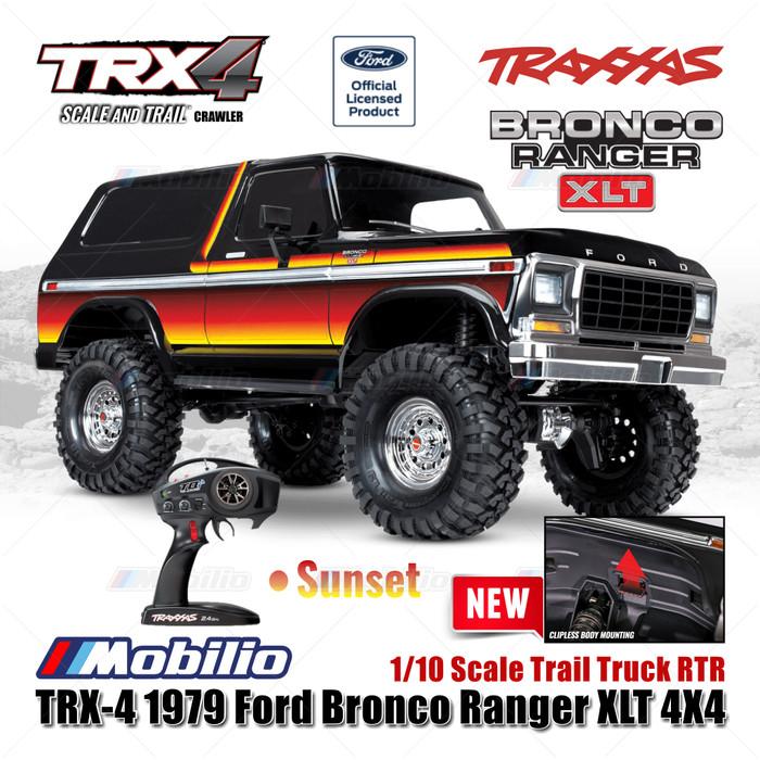 Traxxas TRX-4 1979 Ford Bronco Ranger 4X4 Skala 1/10 Truk Trail TRX4 RC Crawler Petualangan