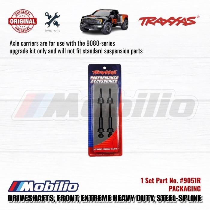 Traxxas Part #9051R Front Extreme Heavy Duty Driveshafts Steel-spline Constant-velocity with 6mm Stub Axles for Use with #9080 Upgrade Kit Slash Hoss Raptor Rustler Stampede
