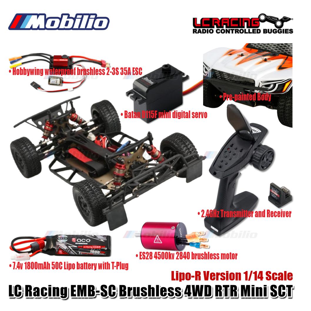LC Racing EMB-SC Brushless 4WD Mini Short Course Truck Lipo-R Version 1/14 Scale RTR