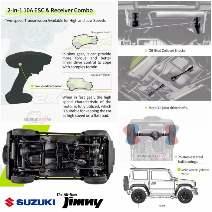 Model Super Realistis FMS RC 1/12 Jimny Sierra Berlisensi Suzuki