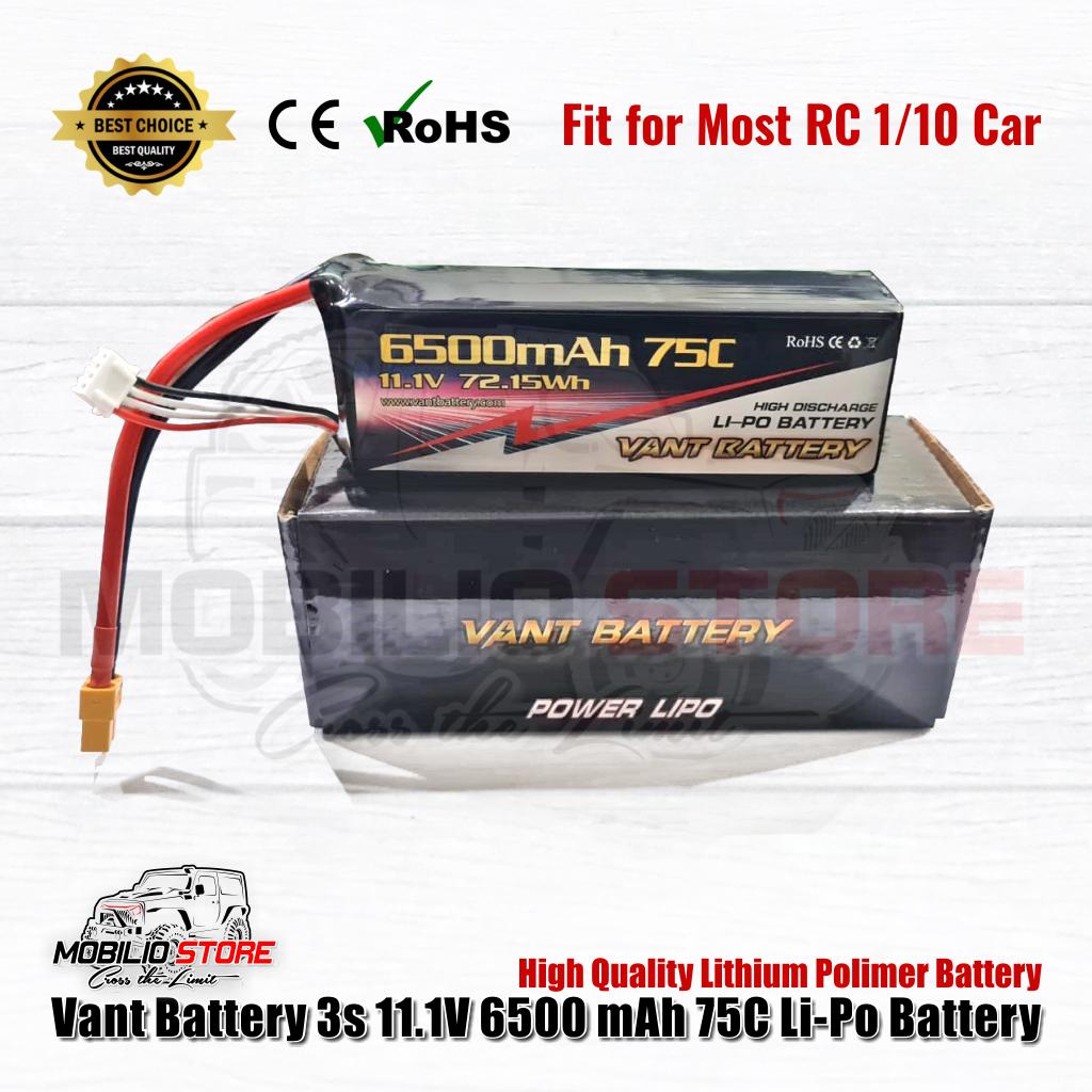 Vant Baterai Lipo 3S 11.1 Volt 6500 mAh 75C Baterai RC Lithium Polimer