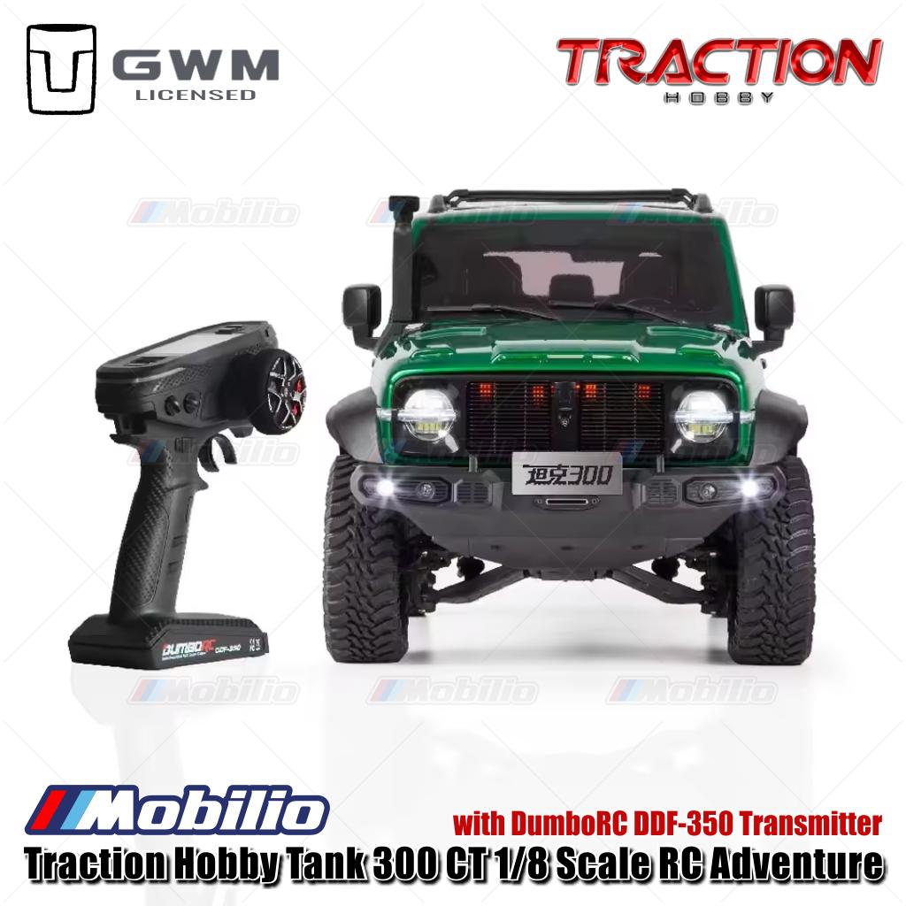 Traction Hobby Tank 300 CT 1/8 Skala RC Adventure Tank300-CT dengan Pemancar DumboRC DDF-350 Remote Control RTR