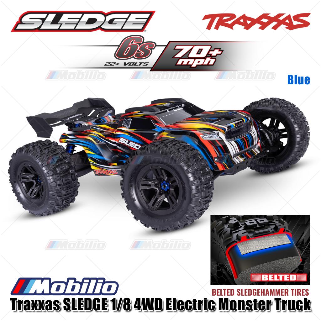 Traxxas 95096-4 SLEDGE 1/8 Truk Rakasa 6s Tanpa Sikat 2.4GHz 4WD RTR TQI TSM Ban Sabuk