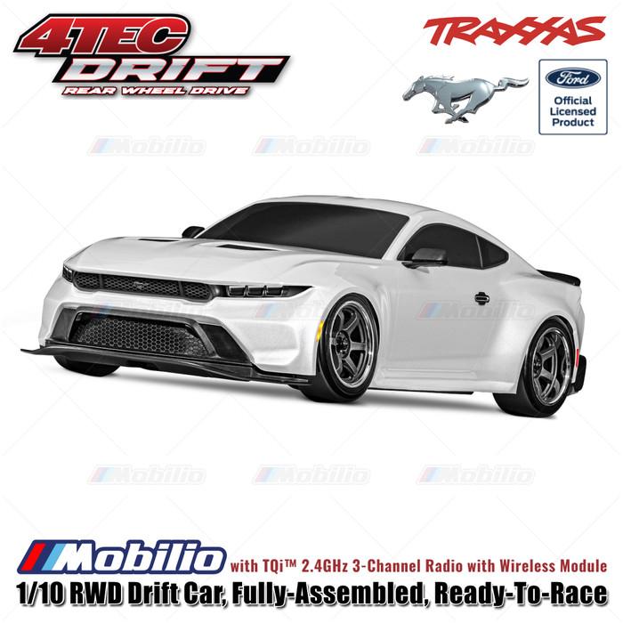 Traxxas 105237-4 Ford Mustang 4-Tec Drift: Mobil Drift RWD 1/10 Tahan Air RTR TSM dengan Modul Nirkabel