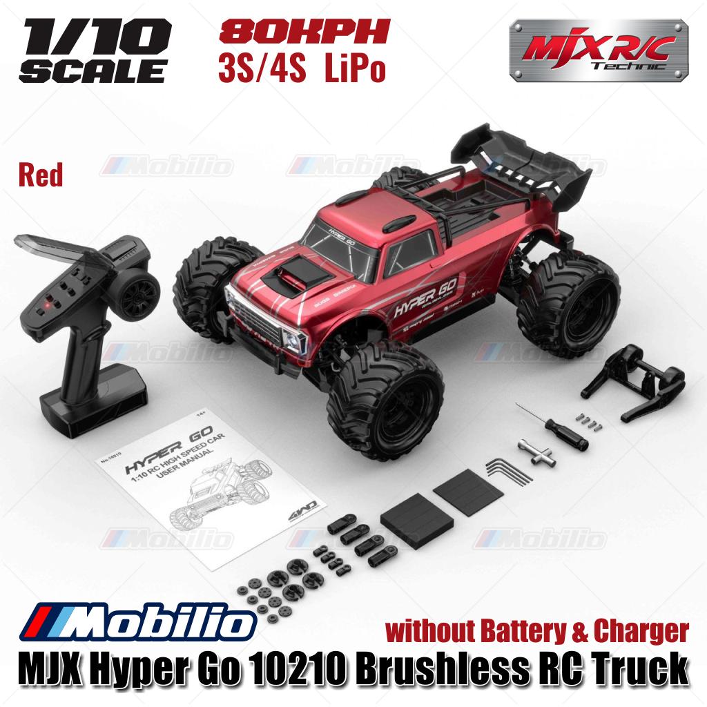 MJX Hyper Go 10210 1/10 Brushless RC Truck Grey / Red - 80KPH 3S / 4S LiPo without Battery & Charger