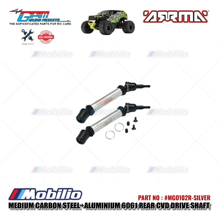 GPM Bagian #MGO102R Baja Karbon+Aluminium 6061 Poros Gardan CVD Belakang Peningkatan RC Arrma Gorgon Senton Big Rock Monster Truck