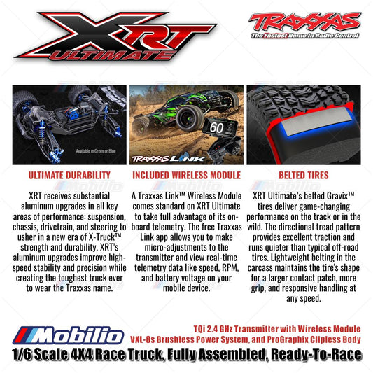 Traxxas 78097-4 XRT Ultimate 1/6 Extreme Race Truck 4WD 8S Brushless TQi TSM RTR RC Car Remote Control Clipless