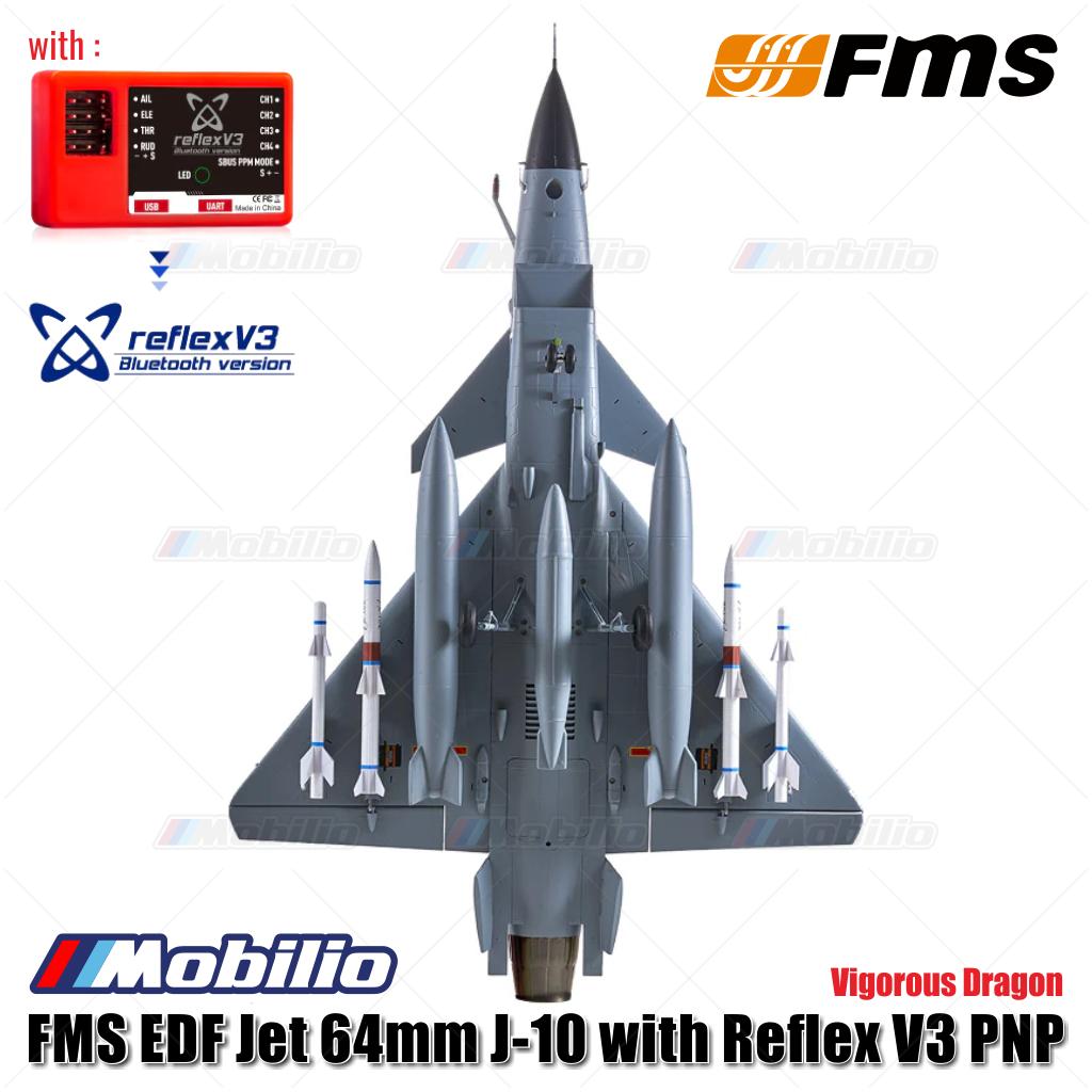 Jet FMS EDF 64mm J-10 dengan Reflex V3 PNP Vigorous Dragon RC Jets Aero Modelling