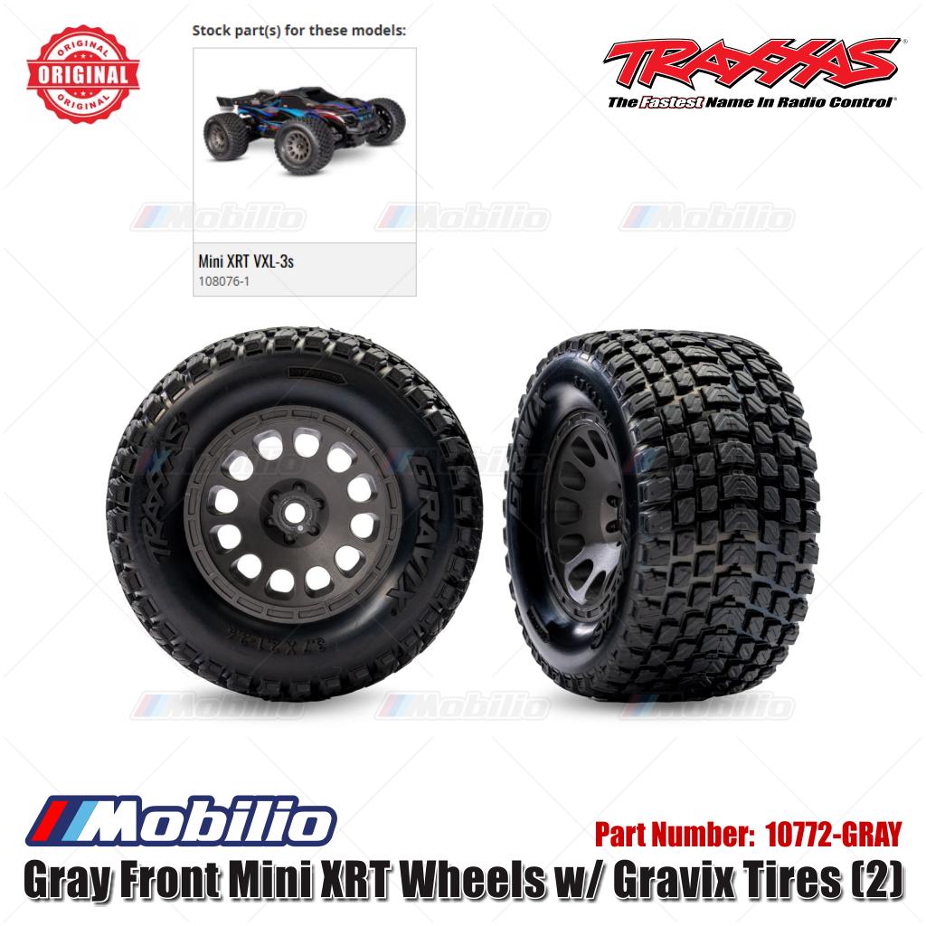 Traxxas Part #10772-GRAY Gray Front Mini XRT Wheels w/ Gravix Tires (2)