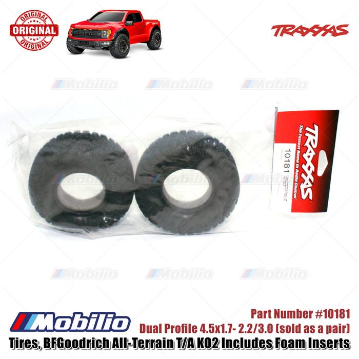 Traxxas Part #10181 Tires BFGoodrich All-Terrain T/A KO2 Dual Profile 4.5x1.7- 2.2/3.0" 2 Pcs with Foam Inserts for RC Ford F-150 Raptor R 4X4