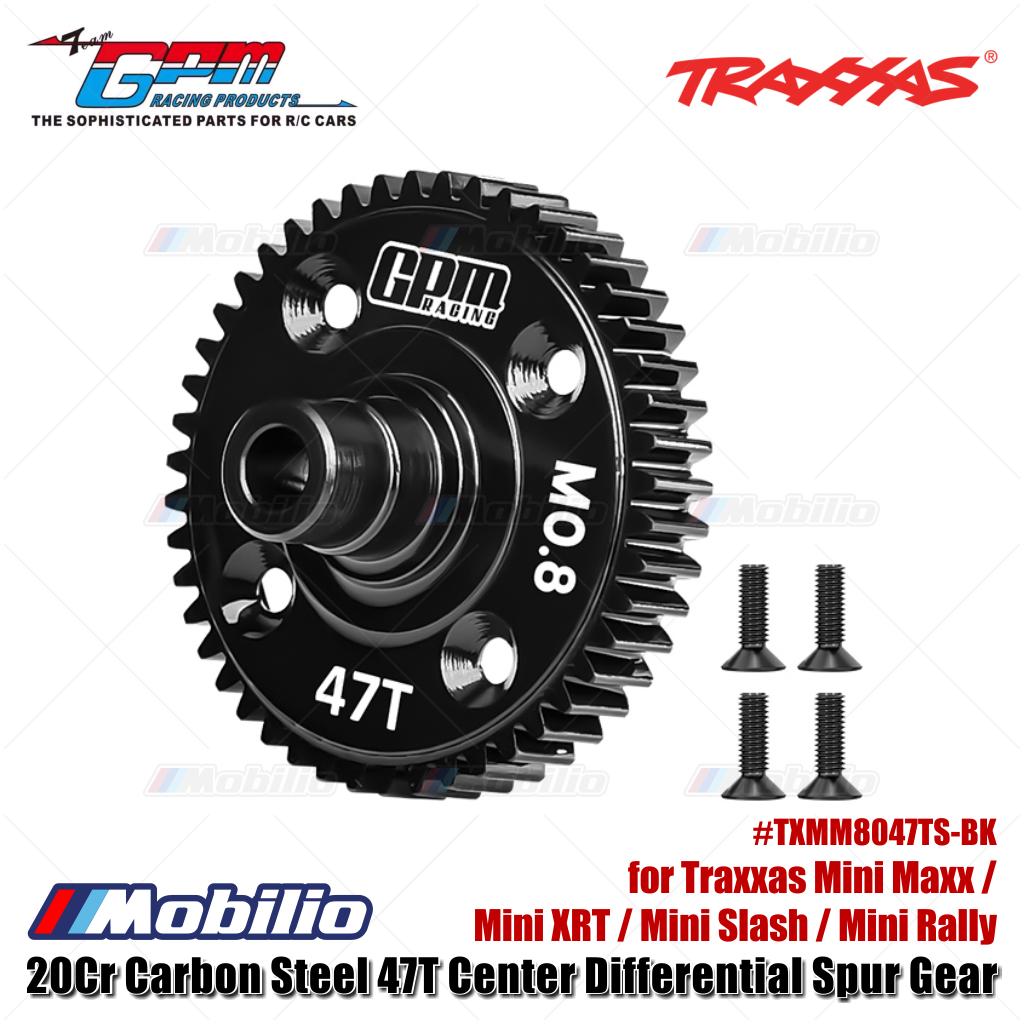 GPM Part #TXMM8047TS-BK 20Cr Carbon Steel 47T Center Differential Spur Gear for Traxxas Mini Maxx / Mini XRT / Mini Slash / Mini Rally Upgrade