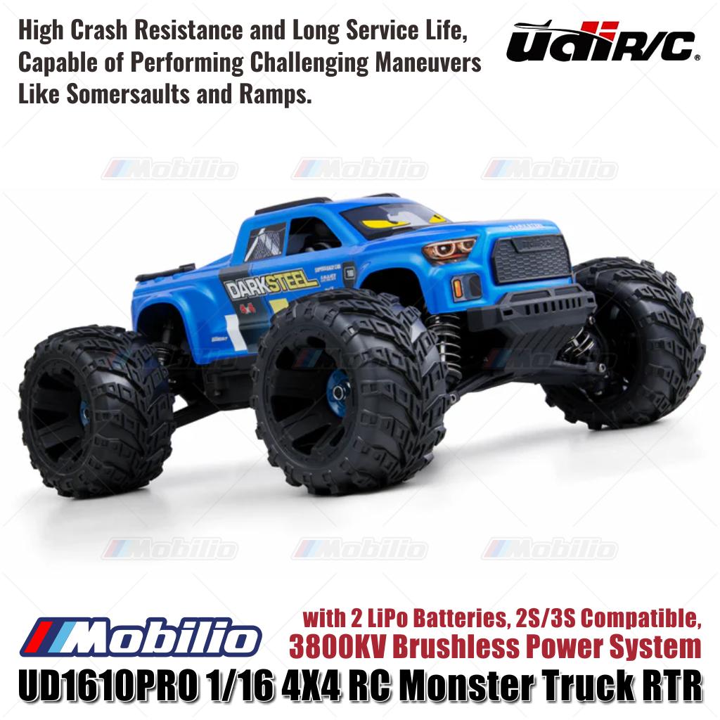 UDIR/C UD1610PRO 1/16 4X4 RC Monster Truck 2S/3S Compatible 3800KV Brushless Power System RTR
