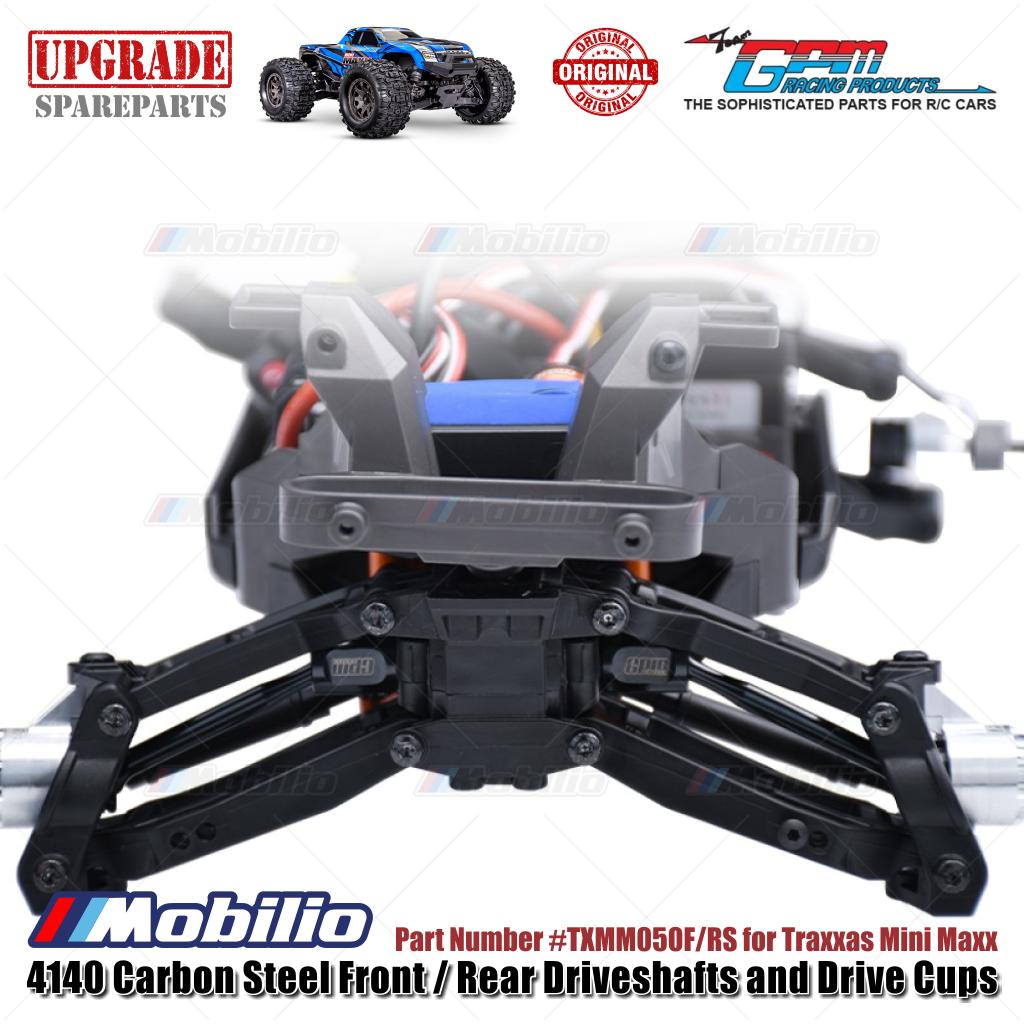GPM Part #TXMM050F/RS 4140 Carbon Steel Front / Rear Driveshafts and Drive Cups for RC Traxxas Mini Maxx