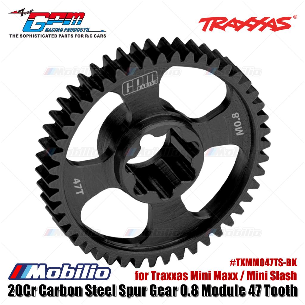 GPM Part #TXMM047TS-BK 20Cr Carbon Steel Spur Gear 0.8 Module 47 Tooth for Traxxas Mini Maxx / Mini Slash Upgrade