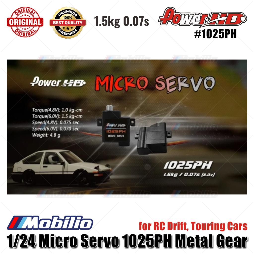 Power HD 1/24 Micro Servo 1025PH Metal Gear for RC Drift Touring Cars - 1.5kg - 0.07s