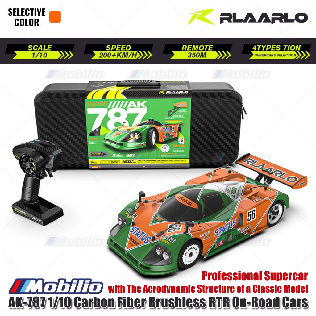 Rlaarlo AK-787 Mobil Supercar Profesional Serat Karbon Tanpa Sikat RTR 2.4GHz Mobil On-Road Kendali Jarak Jauh