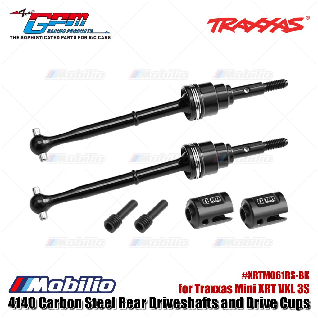 GPM Part #XRTM061RS-BK 4140 Carbon Steel Rear Driveshafts and Drive Cups for Traxxas Mini XRT VXL 3S Upgrade