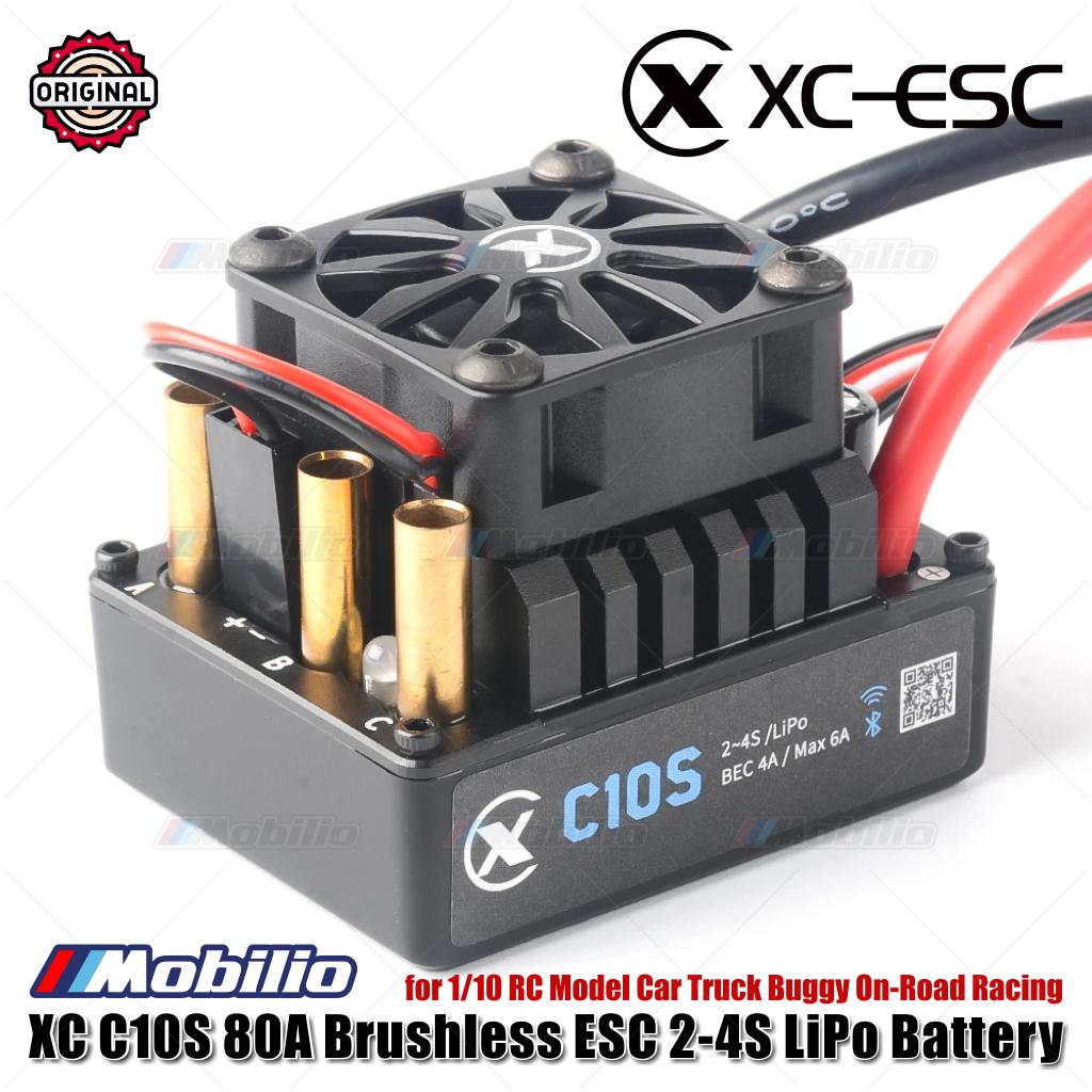 XC-ESC C10S 80A Brushless ESC Mendukung Baterai Lipo 2~4S untuk Mobil Model RC 1/10 Truk Buggy Balap On-Road