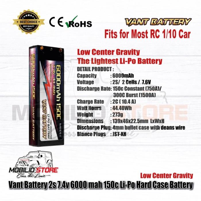 Baterai Hard Case Li-Po LCG Graphene Vant 2S 7.4V 6000 mAh 150C