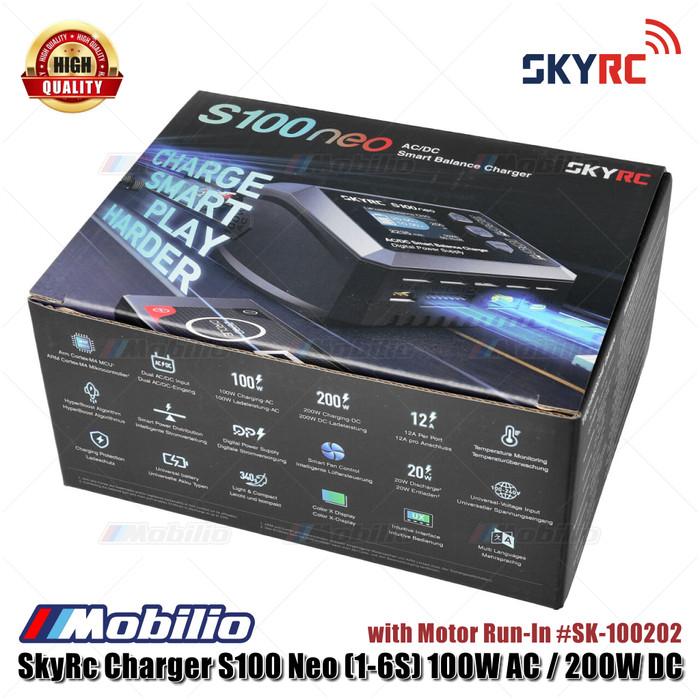 SkyRc Charger S100 Neo (1-6S) 100W AC / 200W DC dengan Motor Run-In #SK-100202 Baterai