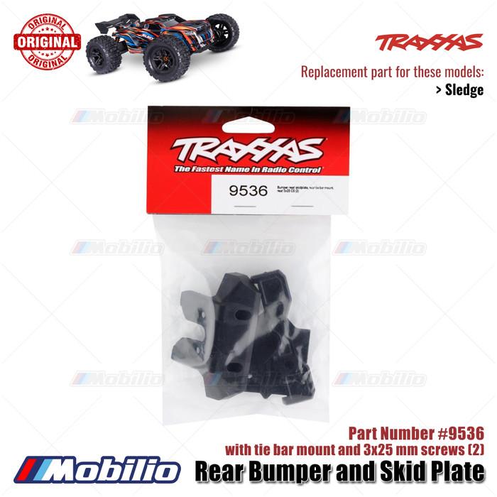 Traxxas Part #9536 Rear Bumper and Skid Plate with Tie Bar Mount RC Sledge 1/8 Scale Off-Road