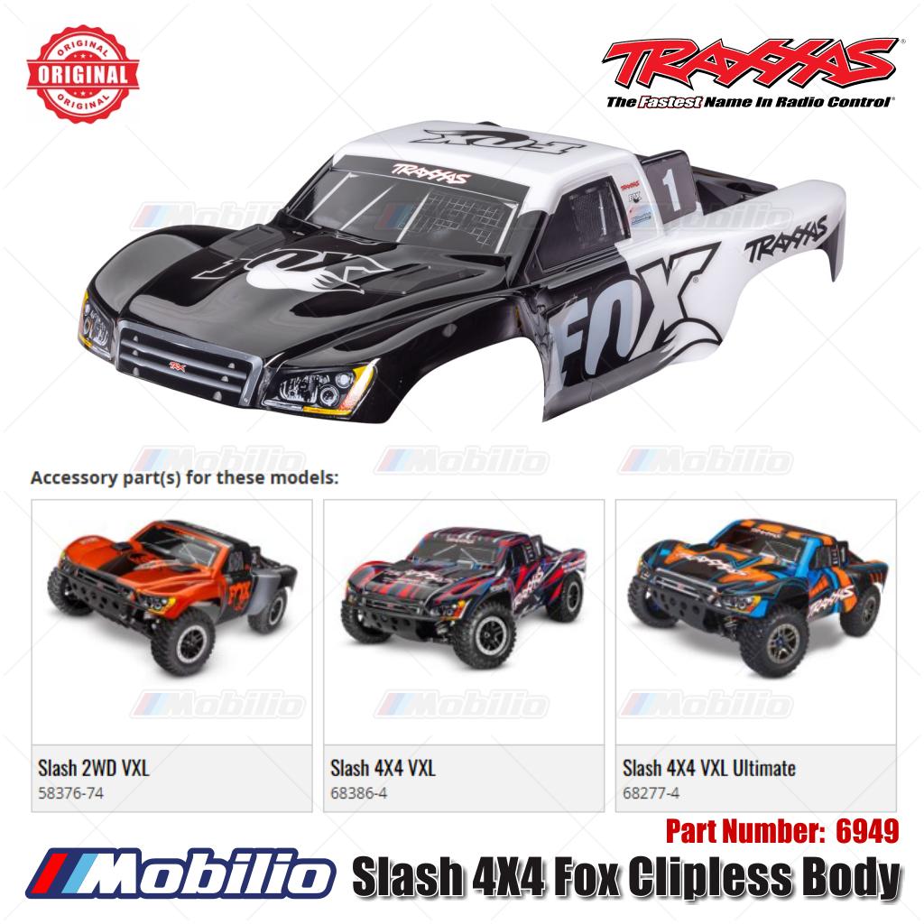 Traxxas Part #6949 Slash 4X4 Fox Clipless Body