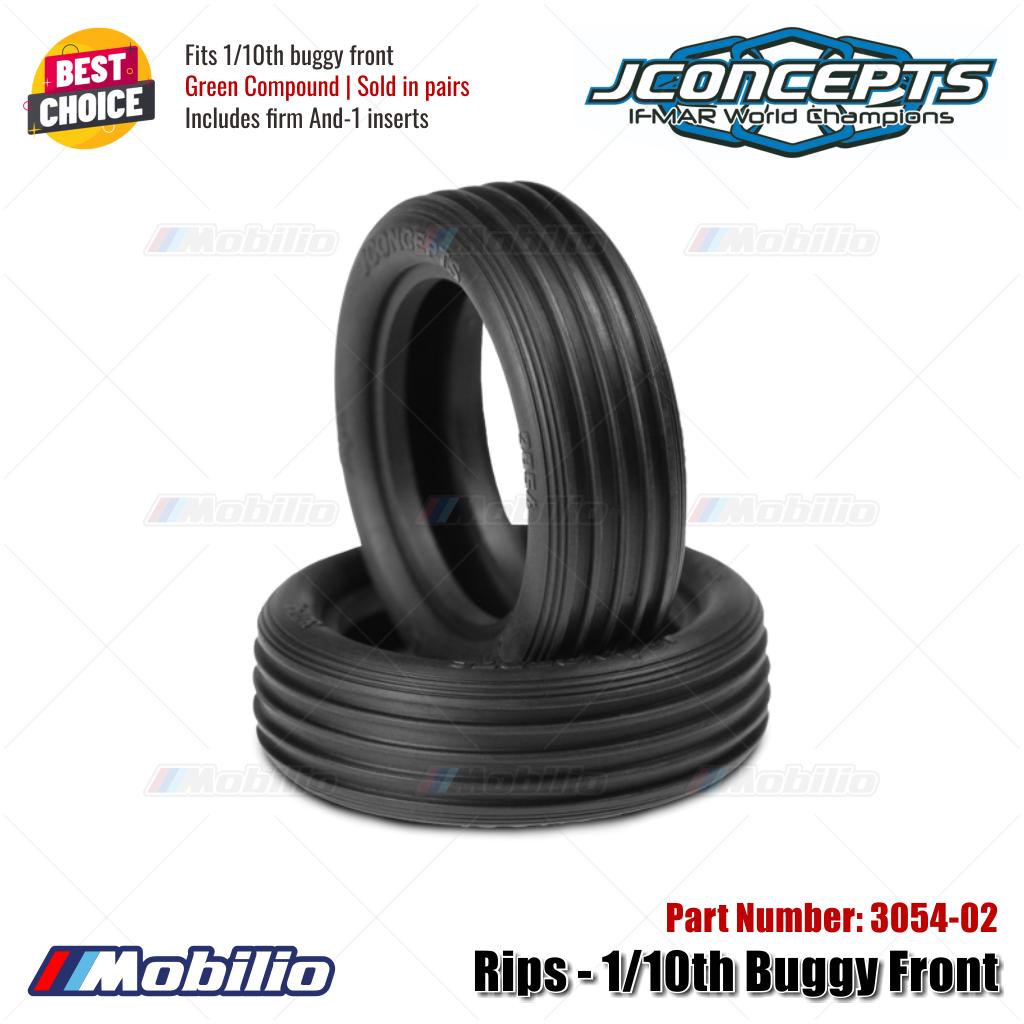 JConcepts #3054-02 Rips - 1/10th Buggy Front Tire Super Soft Green Compound Fits 2.2" 1/10th Buggy Front