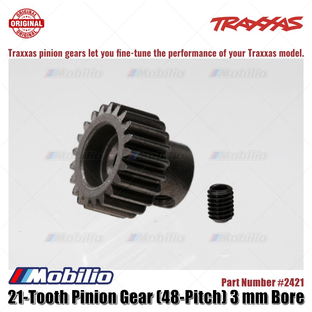 Traxxas Part #2421 21-Tooth Pinion Gear (48-Pitch) 3 mm Bore for RC 4-Tec Bandit BIGFOOT Slash Stampede 2WD