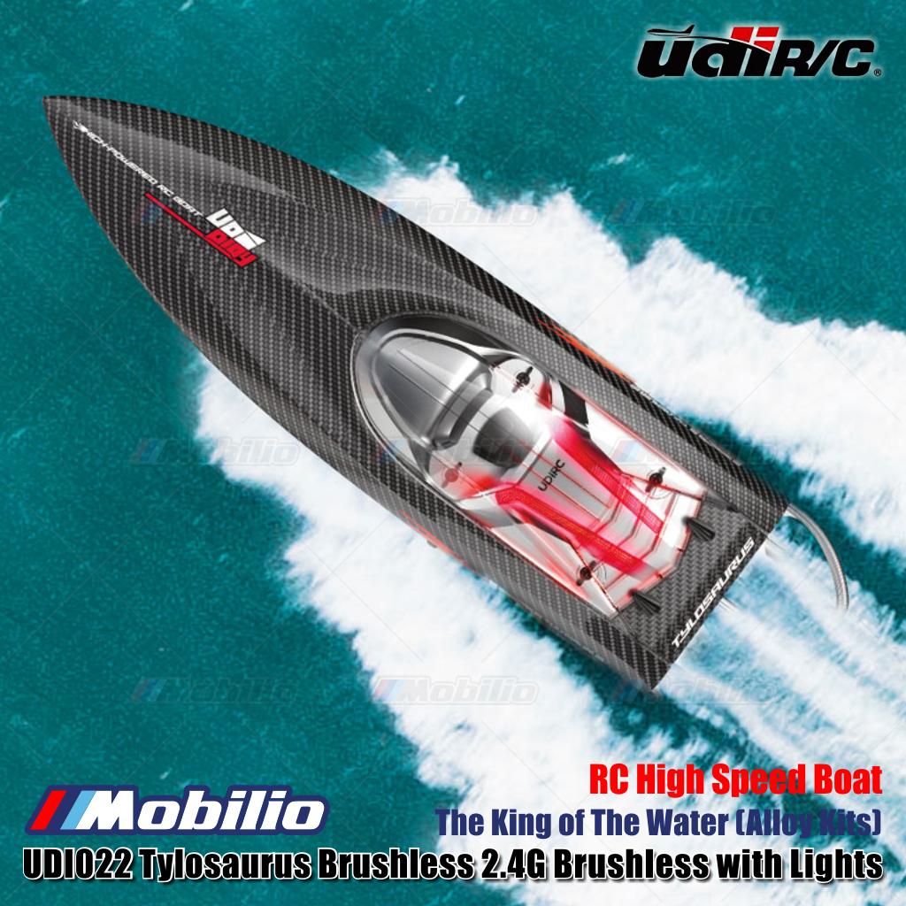 UDIR/C UDI022 Tylosaurus The King of The Water (Alloy Kits) 2.4G Brushless with Lights RC High Speed Boat RTR