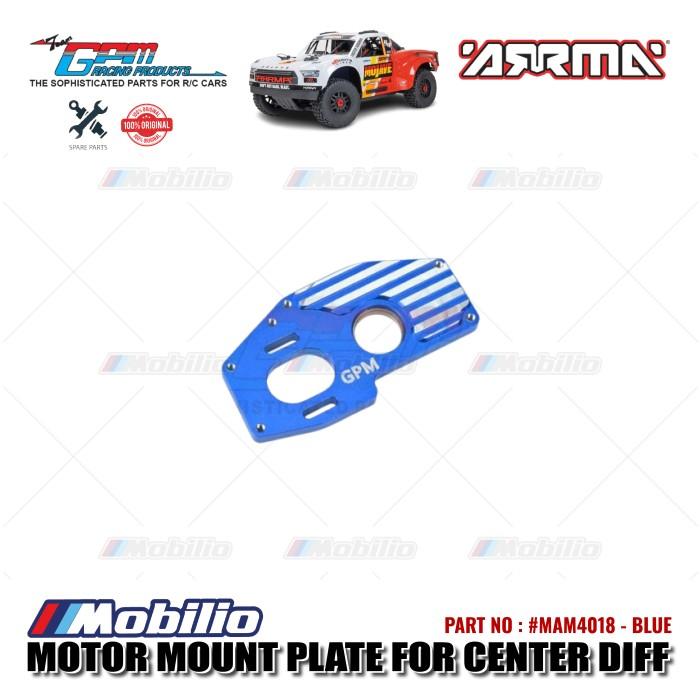 GPM Part #MAM4018 Aluminum Motor Mount Plate Center Differential Larger Inner Bearings Arrma 1/8 Mojave 4X4 4S BLX Desert Truck    Remote Control