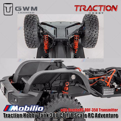 Traction Hobby Tank 300 CT 1/8 Skala RC Adventure Tank300-CT dengan Pemancar DumboRC DDF-350 Remote Control RTR
