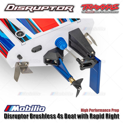 Traxxas 106064-4 Disruptor Brushless 4s Boat dengan Rapid Right Motor Outrunner Brushless RTR Kontrol Jarak Jauh untuk Air - Control