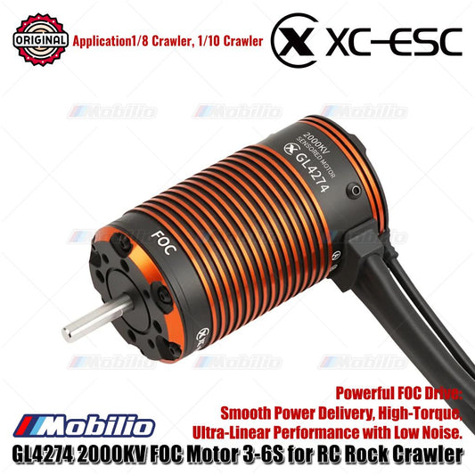 XC-ESC GL4274 Sensored Brushless Motor 2000KV FOC 3-6S untuk RC Rock Crawler