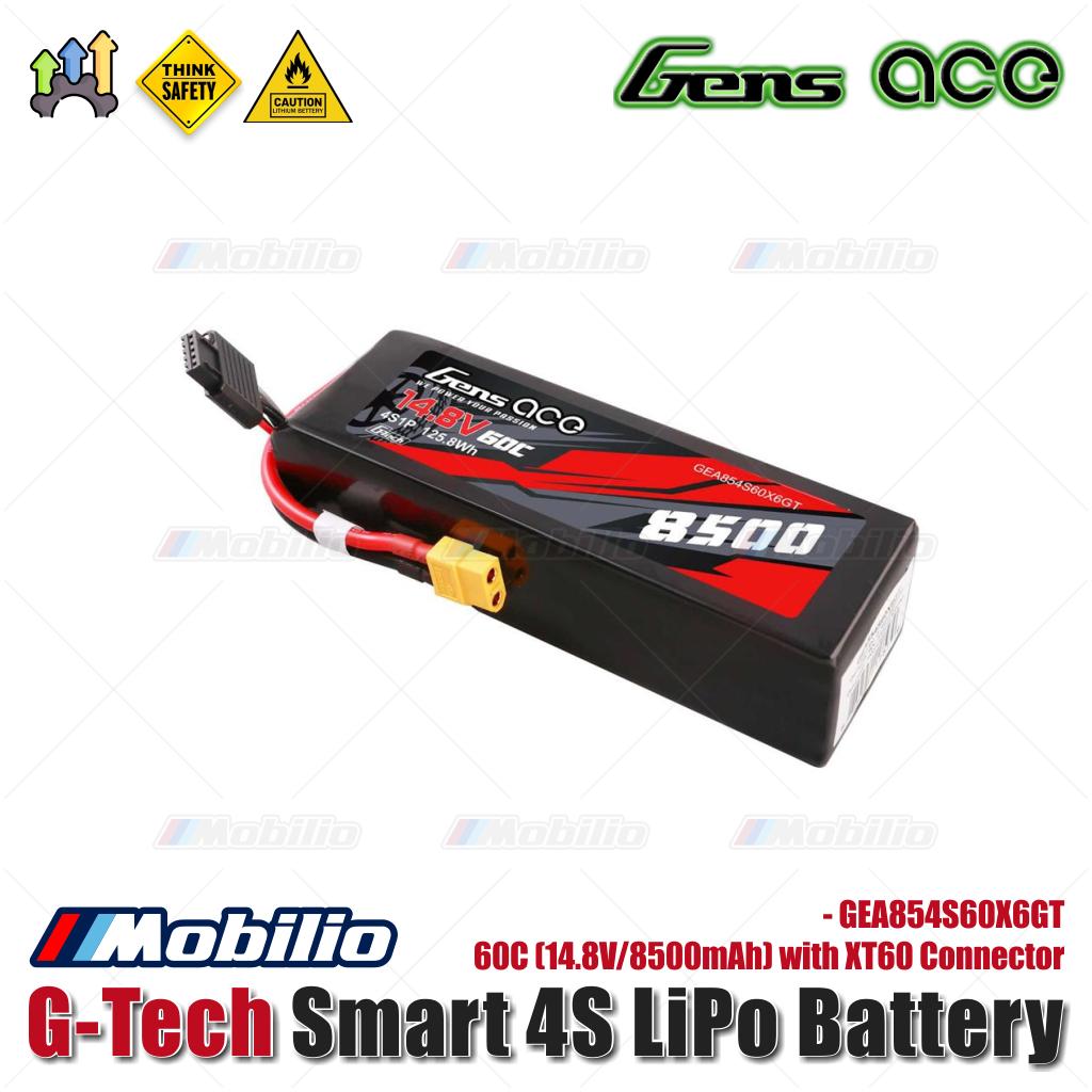 Baterai LiPo Gens Ace G-Tech Smart 4S 60C (14.8V/8500mAh) dengan Konektor XT60 - GEA85004S60X6