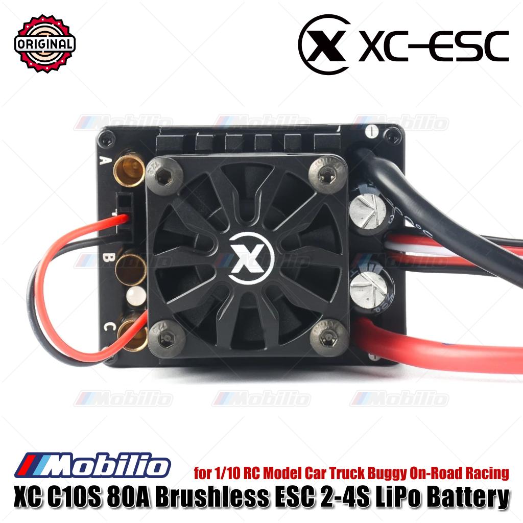 XC-ESC C10S 80A Brushless ESC Mendukung Baterai Lipo 2~4S untuk Mobil Model RC 1/10 Truk Buggy Balap On-Road