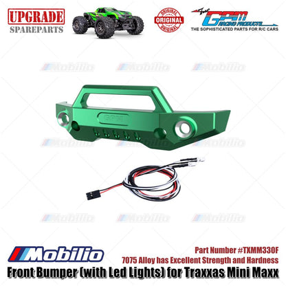 GPM Part #TXMM330F 7075 Alloy Front Bumper (with Led Lights) for RC Traxxas Mini Maxx