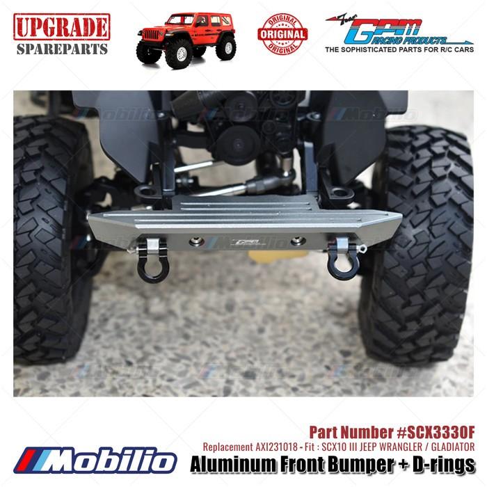 GPM Part #SCX3330F Aluminum Front Bumper + D-rings Upgrade Axial SCX10 III Jeep Wrangler - Gladiator AXI231018 Replacement Control Remote Toy