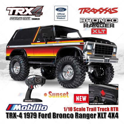 Traxxas TRX-4 1979 Ford Bronco Ranger 4X4 Skala 1/10 Truk Trail TRX4 RC Crawler Petualangan