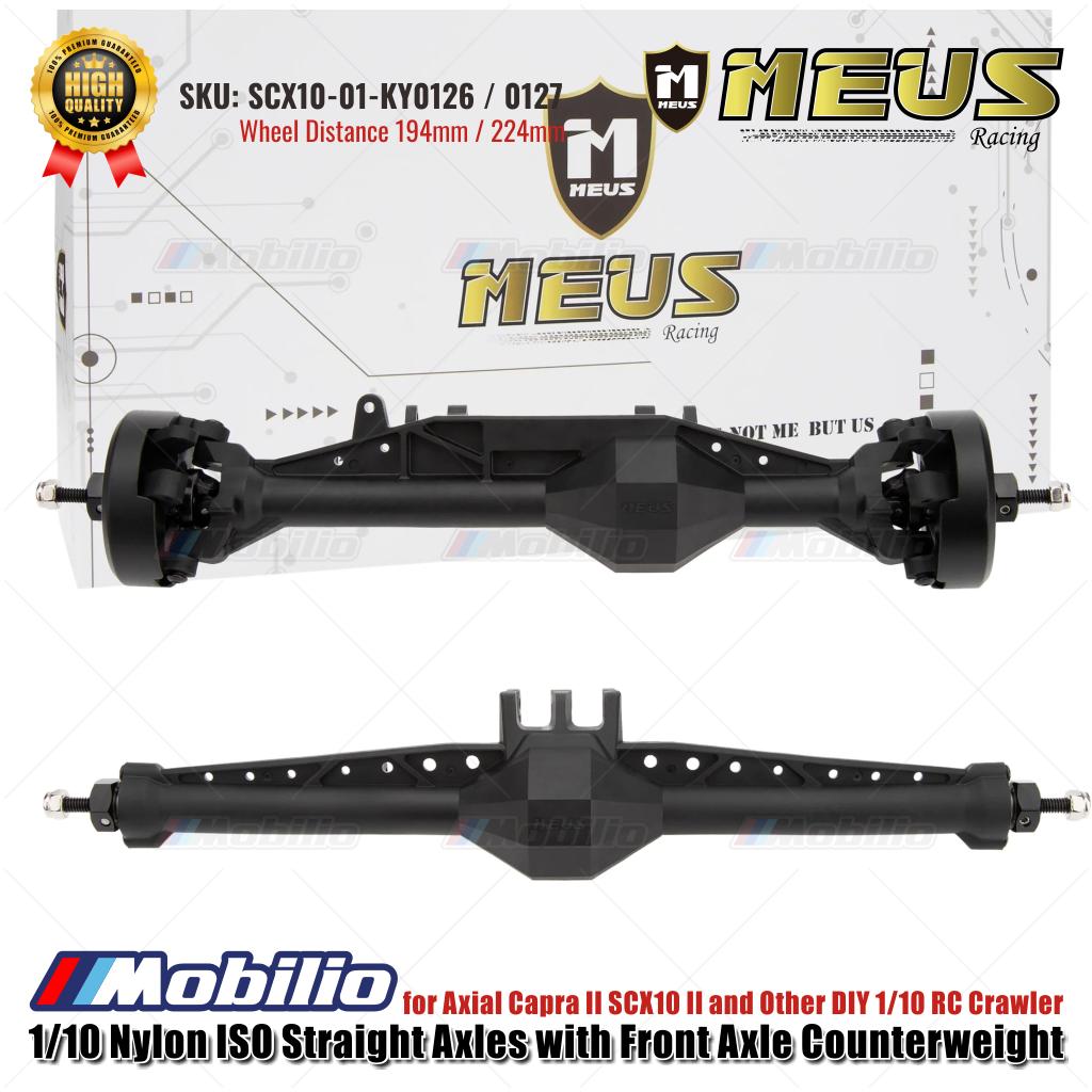 Gandar Lurus ISO Nilon 1/10 MEUS Racing dengan Penyeimbang Gandar Depan untuk Axial Capra II SCX10 II dan Crawler RC 1/10 DIY Lainnya