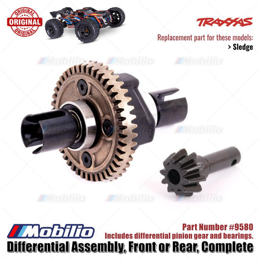 Traxxas Part #9580 Front or Rear Differential Assembly Complete Gear RC Sledge 1/8 Scale Off-Road