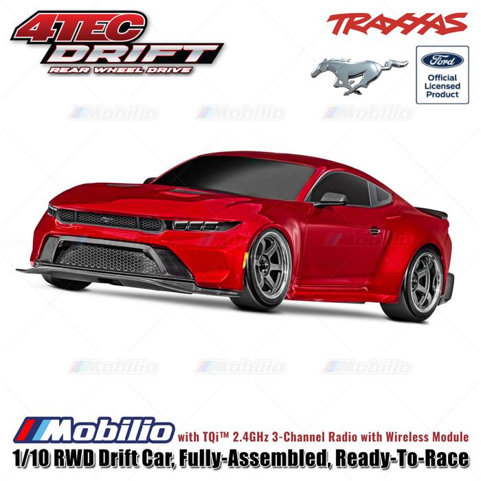 Traxxas 105237-4 Ford Mustang 4-Tec Drift: Mobil Drift RWD 1/10 Tahan Air RTR TSM dengan Modul Nirkabel