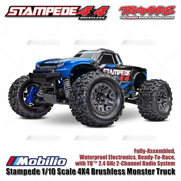 Traxxas 67154-4 Stampede BL-2S Truk Monster 4X4 Brushless Skala 1/10 Rakitan Lengkap Tahan Air RTR