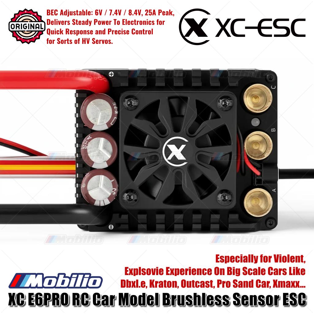 XC-ESC E6 PRO Brushless Sensored ESC untuk Mobil RC LiPo 3-8S 300A Berkelanjutan BEC 8A Puncak 25A