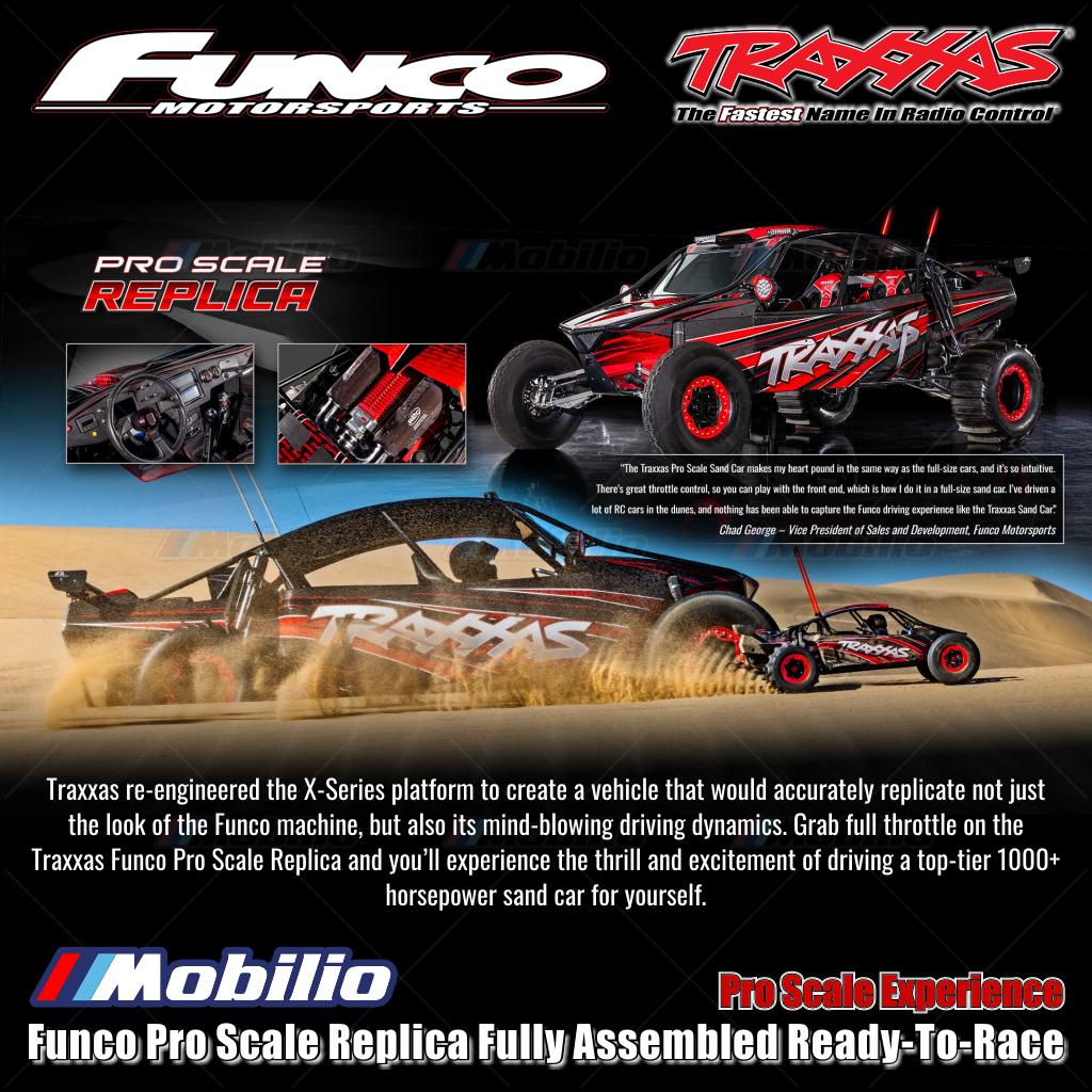 Traxxas 109076-4 Funco Pro Scale Replica Rakitan Lengkap Siap Balap (RTR) dengan Sistem Radio TQi 2.4 GHz, Sistem Tenaga Brushless VXL-8S, dan Bodi Clipless Replika Funco