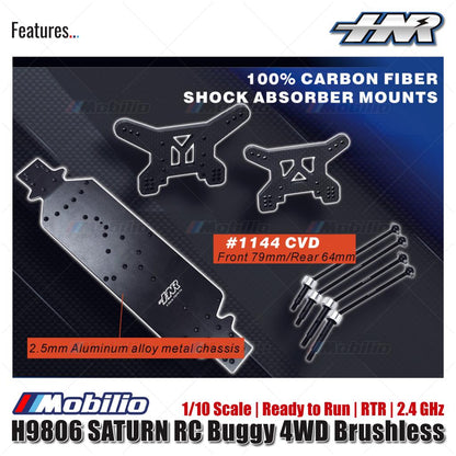 HNR H9806 SATURN RC Buggy 4WD Brushless 1/10 Scale Ready to Run RTR 2.4 GHz