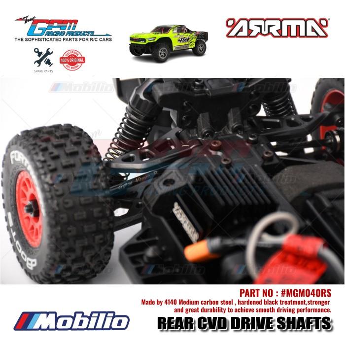 GPM Part #MGM040RS Carbon Steel Rear CVD Drive Shafts 40mm with Alloy Wheel Hex Arrma Mojave Grom Mega Desert Truck