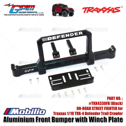 GPM Part #TRX4330FB Aluminium Front Bumper with Winch Plate for Traxxas 1/10 TRX-4 Defender Trail Crawler
