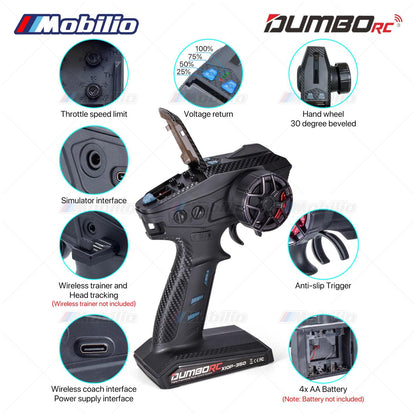 Dumborc X10P-350 10 Channel 2.4GHZ Transmitter with Receiver P10F P10FG P6DC Waterproof Version Available for Remote Control Car Boat Tank All Types of RC Models