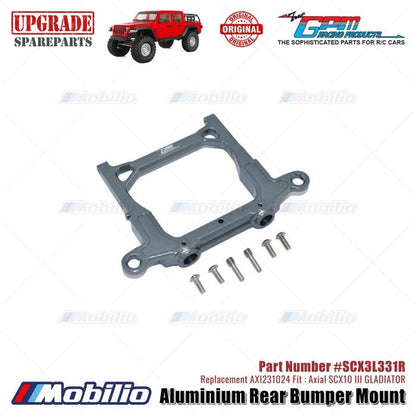 GPM Part #SCX3L331R Aluminium Rear Bumper Mount Upgrade RC Axial SCX10 III Jeep Gladiator  Remote Control Toy