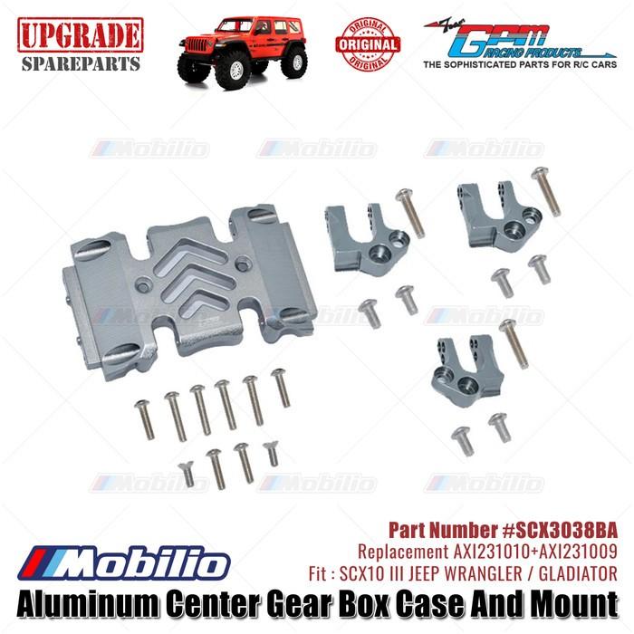 GPM Part #SCX3038BA Center Gear Box Case Skid Plate Mount Axial SCX10 III Wrangler Gladiator AXI231010 AXI231009 Replacement  Remote Control